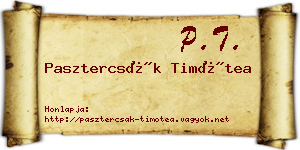 Pasztercsák Timótea névjegykártya